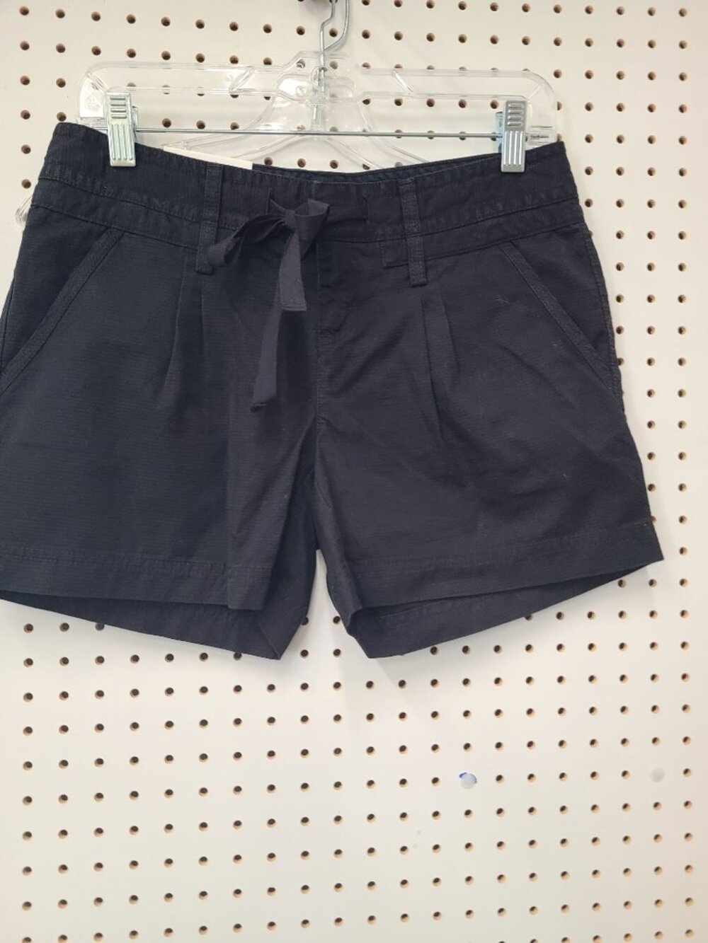 Calvin Klein Womens Black Cotton Shorts With Tie Waist Size 2